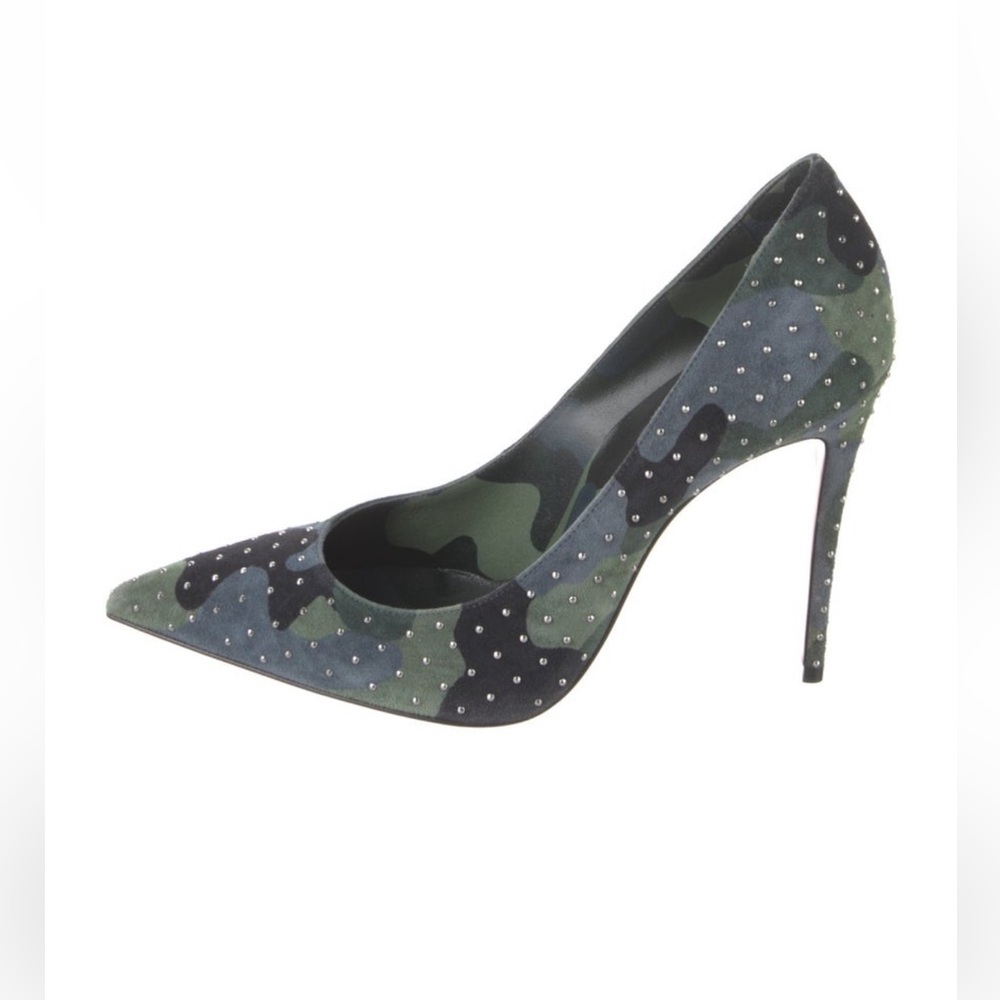 Christian Louboutin Kate Plume Suede Pumps Camouflage